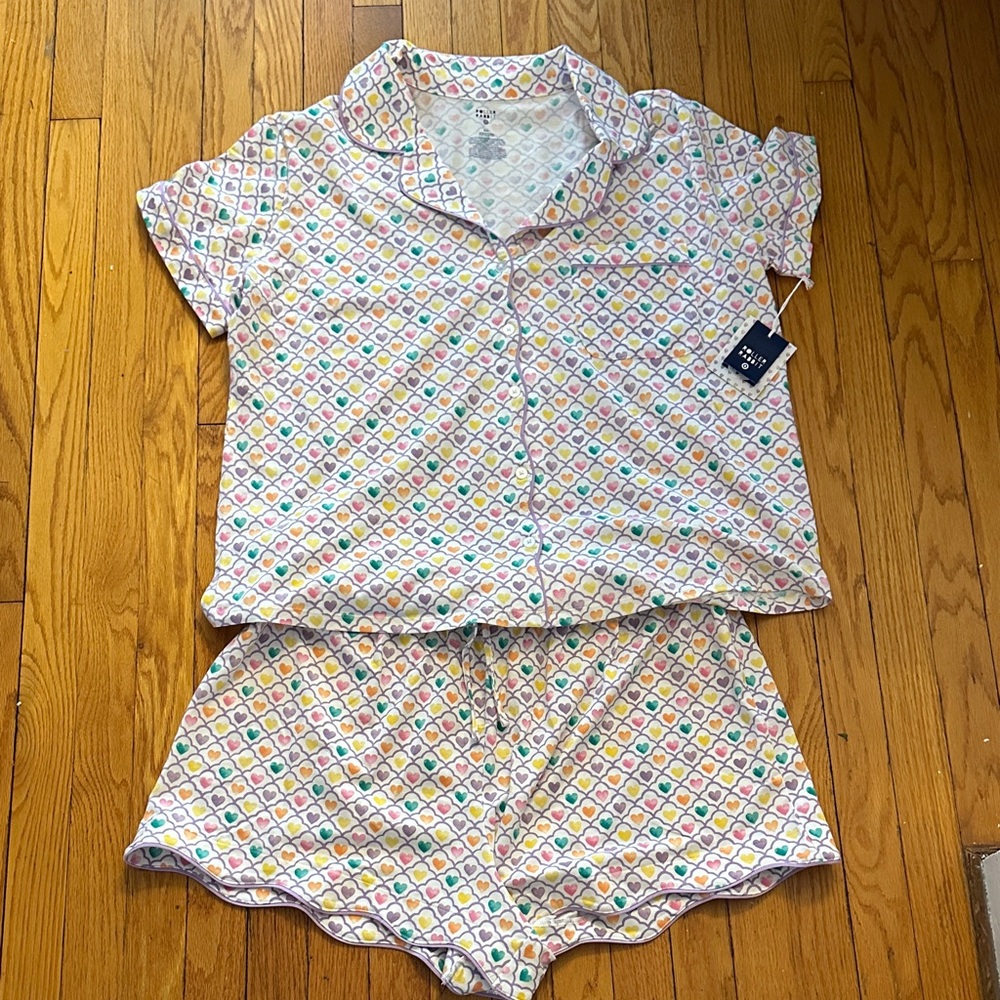 Roller Rabbit X Target Multicolor Heart Pattern Pajama Set size XXL
